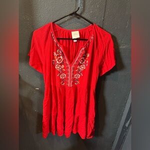 Knox Rose Red Embellished Short Sleeve Dress